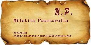 Miletits Pasztorella névjegykártya